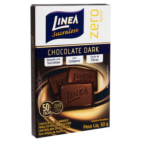 Chocolate Linea Sucralose Zero Açúcar Dark Meio Amargo 30G - Linea