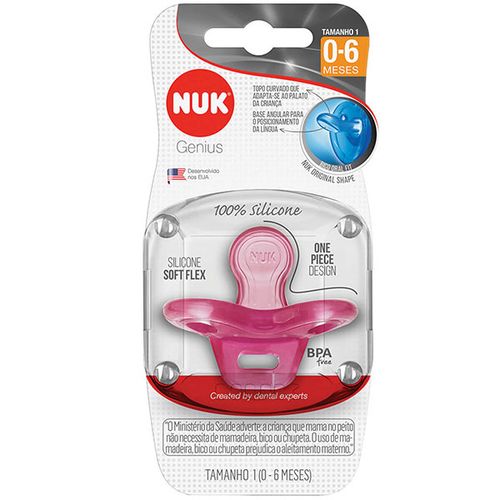 Chupeta de Silicone NUK Genius Tamanho 1 Menina