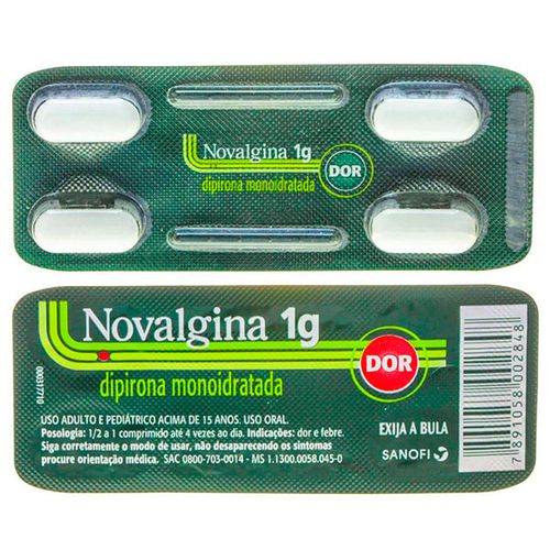 Novalgina 1g 4 Comprimidos