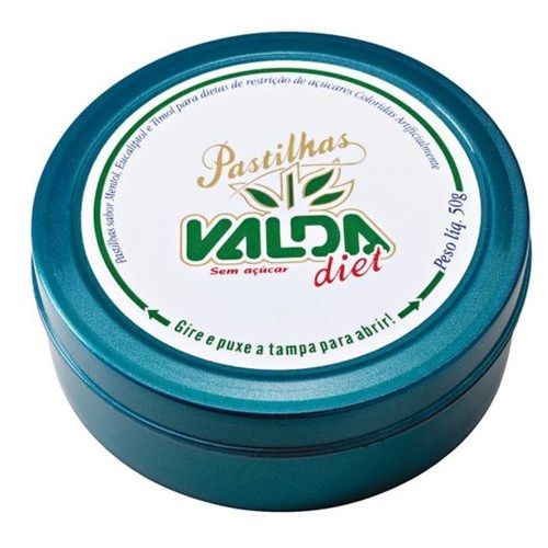 Pastilhas Mentol, Eucaliptol e Timol Zero Açúcar Valda Lata 50g