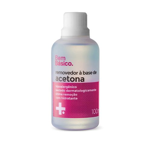 Removedor Esmalte Acetona Bem Básico 100Ml - Bem Básico