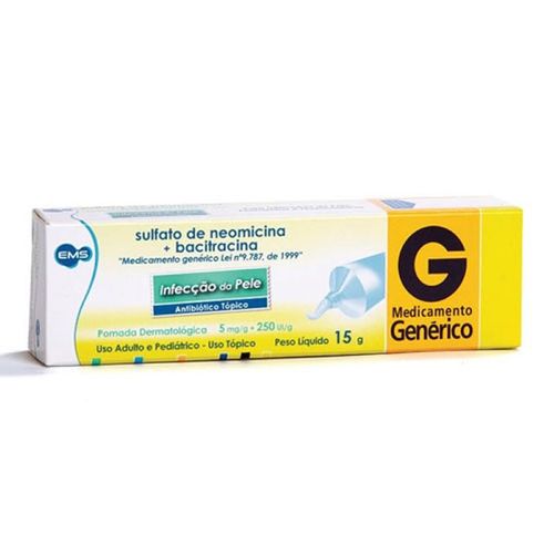 Sulfato Neomicina + Bacitrac Pomada 15g Prtd
