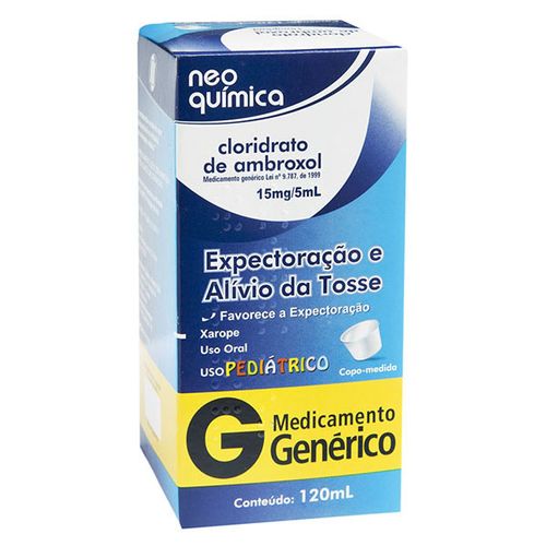 Cloridrato Ambroxol 3mg Xarope Pediátrico 120ml - Genérico - Neo Química