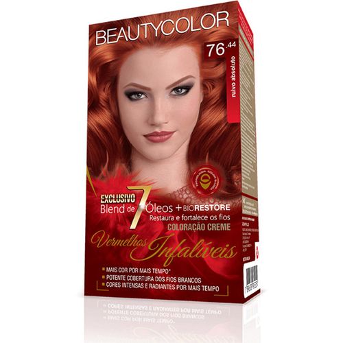 Tintura Coloração Permanente Infali 76.44 Ruivo Absoluto 45g+67,5ml+15ml+2ml Beauty Color