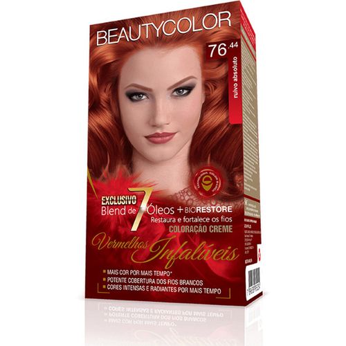 Tintura Beauty Color 76.44 Vermelho Infali Ruivo Abso - Beauty Color