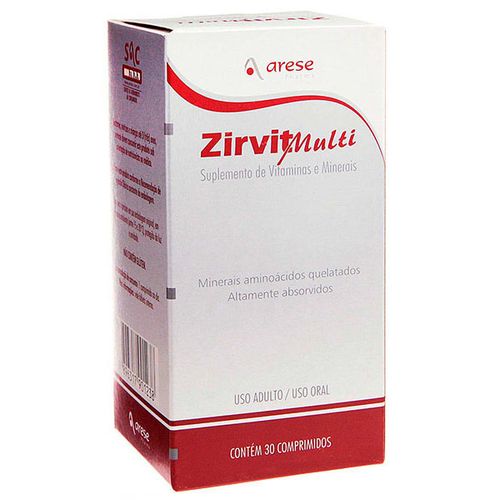 Suplemento Multivitamínico Zirvit Multi Arese Pharma 1 Comprimido Revestido 30 Unidades