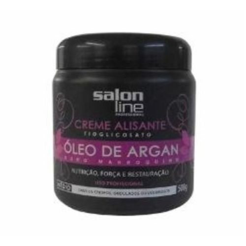 Creme Alisante Salon Line Argan Oil Médio 500G - Salon Line