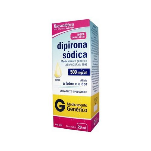 Dipirona Sodica 500Mg Sl Or 20Ml - Genérico - Biosintética Genérica