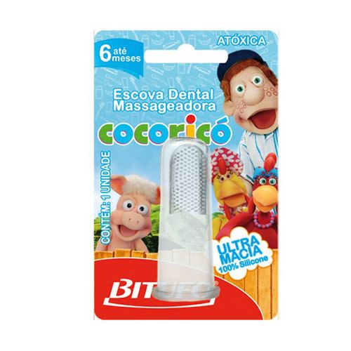 Escova De Dentes Bitufo Cocorico Massageadora 4 A 24 Meses - Bitufo