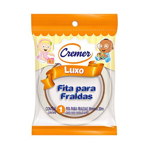 Fita Adesivos Fralda Cremer Luxo Branca 19Mmx20Mt - Cremer