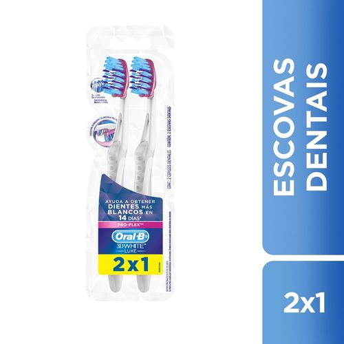 Kit Escova De Dentes Oral B 3D Wht Luxe Pro Flez - Leve 2 Pague 1 - Oral B 3D White
