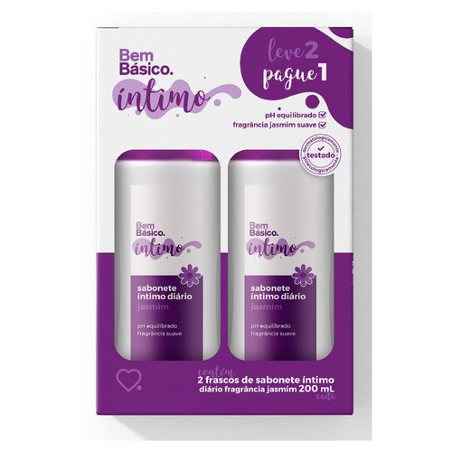 Kit Sabonete Íntimo Jasmim Bem Básico 200ml com 2 Unidades