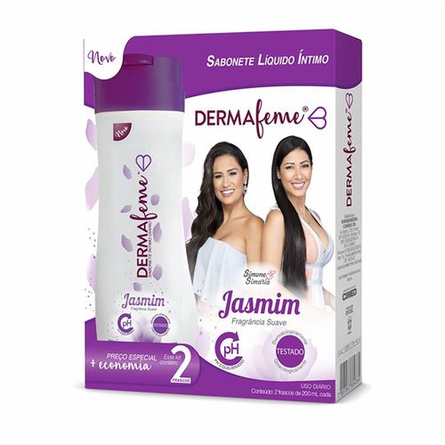 Kit Sabonete Líquido Dermafeme Jasmim 200Ml C/2 - Dermafeme