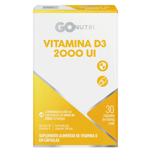 GOnutri Vitamina D3 2000Ui C/ 30 Comprimidos