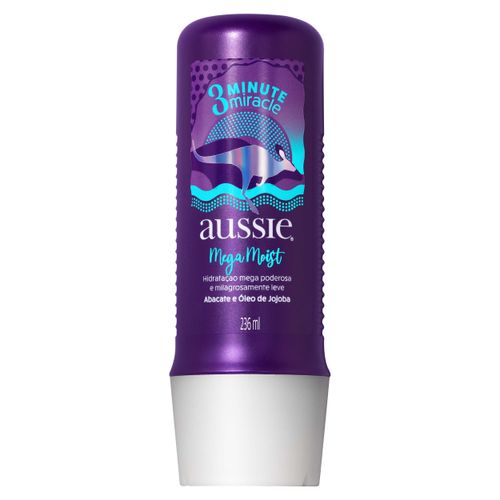 Creme de Tratamento Aussie 3 Minute Miracle Mega Moist com Abacate e Óleo de Jojoba - 236ml