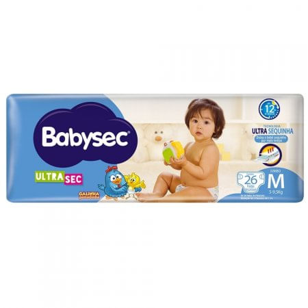 Fralda Babysec Ultra Jumbo M – 26 unidades