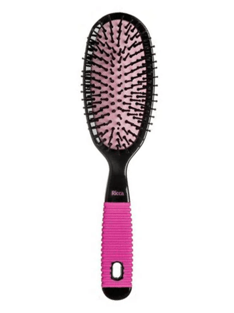 Escova Oval Ricca Grande Black e Pink