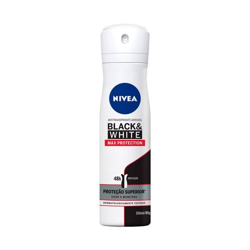 NIVEA Desodorante Antitranspirante Aerossol Black & White Máxima Proteção 150ml