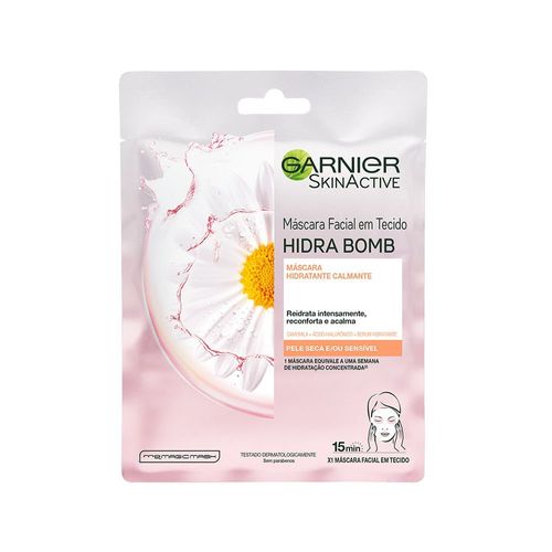 Máscara Facial em Tecido Garnier Hidra Bomb Camomila Calmante, 32g