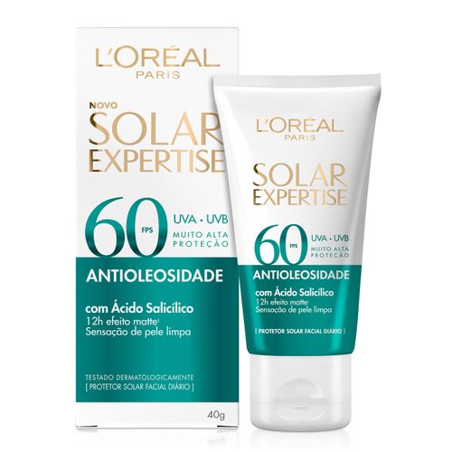 Protetor Solar Facial L'Oréal Paris Solar Expertise Antioleosidade FPS 60, 40g