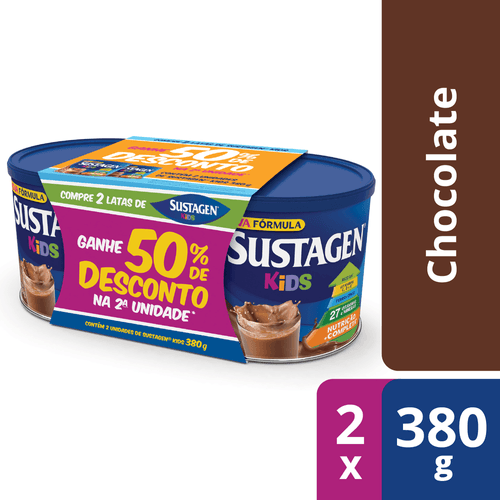 SUSTAGEN KIDS PACK NBA CHOCOLATE C/2 UNIDADES 380G