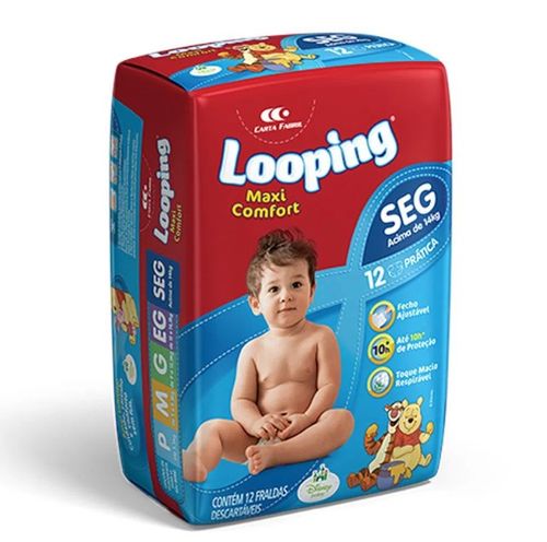 Fralda Looping Maxi Cnft Pratica Seg 12Un - Looping