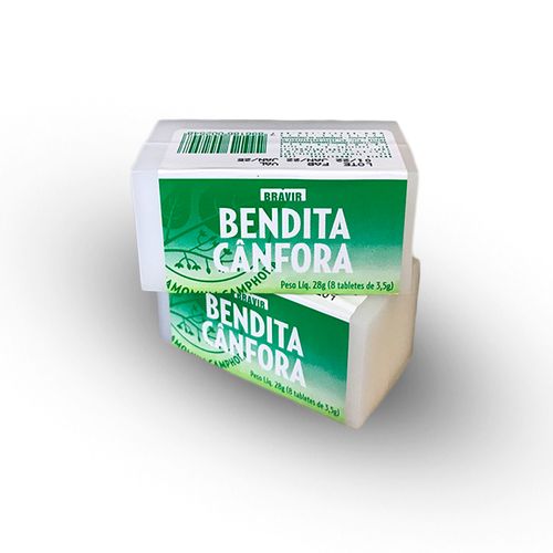 Odorizante Bendita Canfora Bravir Tablete 3,5G 8Un - Bravir