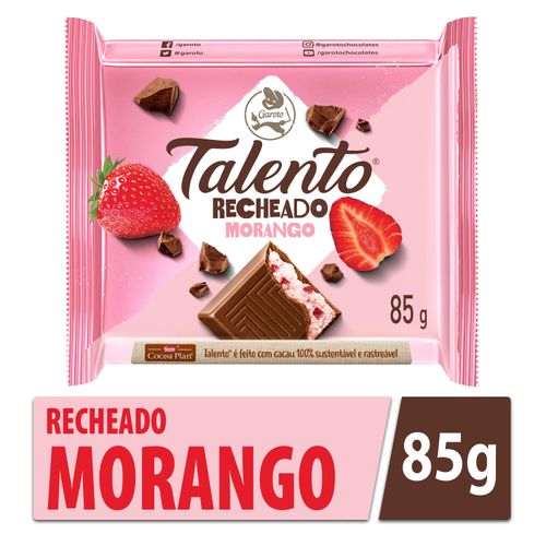 Chocolate TALENTO Tablete Recheado Morango 85g