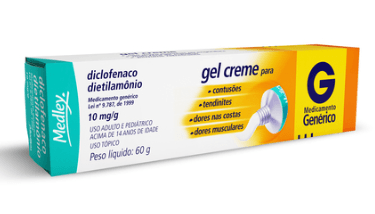 Diclofenaco Dietilamônio 10mg/g - Gel - Genérico Medley - 60g