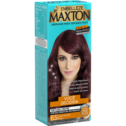 Tinta de Cabelo Maxton Ruiva Decidida Louro Escuro Acaju 6.5 KIT ECONOMICO