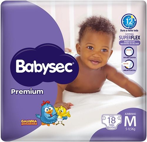 Fralda Babysec Premium M – 18 unidades