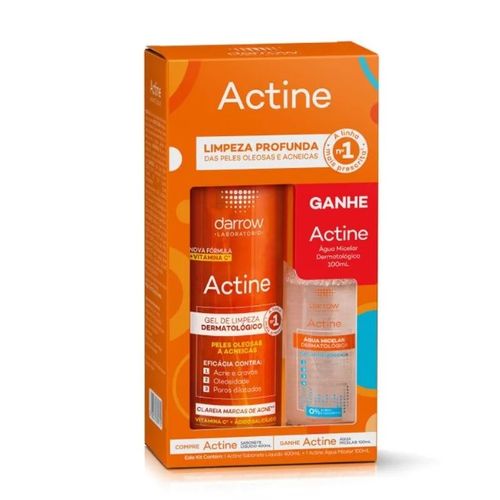 Kit Darrow Actine Gel De Limpeza 400ml + Água Micelar 100ml