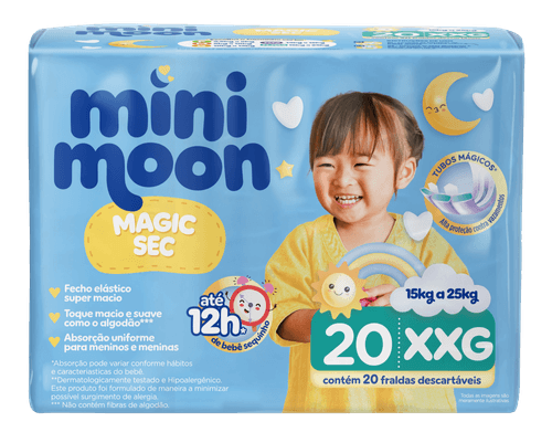 Fralda Mini Moon Magic Sec XXG - 20 unidades