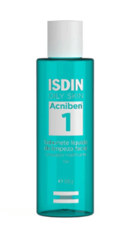 Sabonete Líquido de Limpeza Facial Isdin Oily Skin Acniben 208ml
