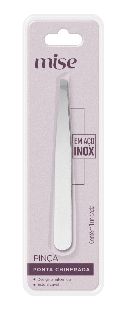 Pinça em Aço Inox Mise Ponta Chinfrada - 1 unidade