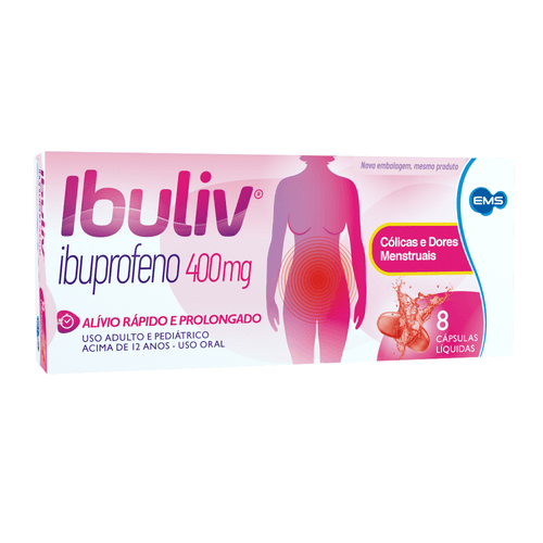 Ibuliv Ipuprofeno 400mg Ems - 8 Cápsulas Líquidas