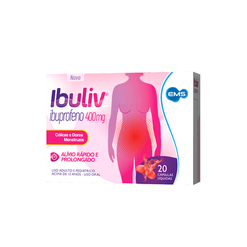 Analgésico Ibuprofeno Ibuliv Ems 400mg Cápsula Líquida 20 Unidades