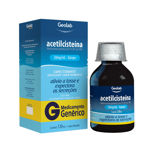 Xarope Infantil Acetilcisteína Geolab 20mg 120ml