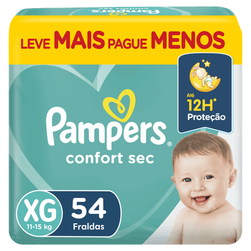 Fralda Pampers Confort Sec XG - 54 unidades
