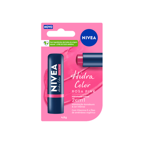 Hidratante Labial Rosa Pink Nivea Hidra Color - 4,8g