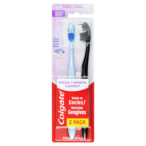 Escova Dental Macia Colgate Gengiva Comfort Cabeça Compacta 2 Unidades