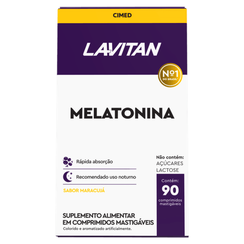 Lavitan Melatonina Maracujá - 90 comprimidos mastigáveis