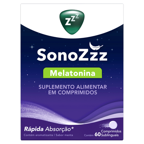 Suplemento Melatonina Menta SonoZzz 1mg Comprimido Sublingual 60 Unidades