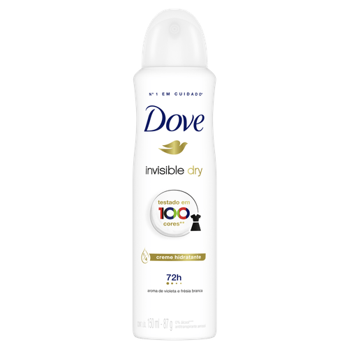 Antitranspirante Aerossol Invisible Dry Violeta e Frésia Branca Dove 150ml Spray