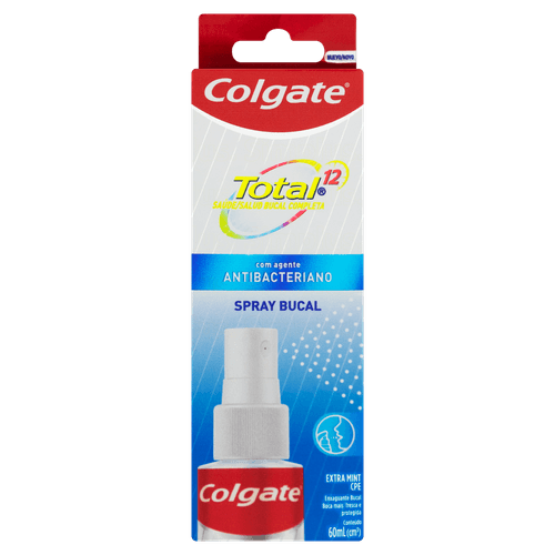 Enxaguante Bucal Zero Álcool Extra Mint Colgate Total 12 Caixa 60ml Spray