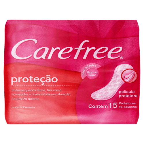Protetor Diário sem Abas Carefree Proteção Pacote 15 Unidades