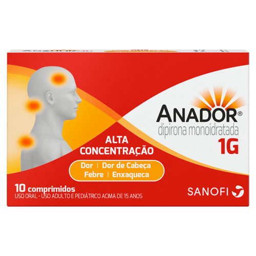 Anador 1g Sanofi Caixa 10 Comprimidos