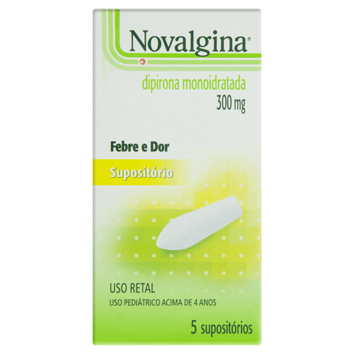 Novalgina 300mg Sanofi Caixa 5 Supositórios