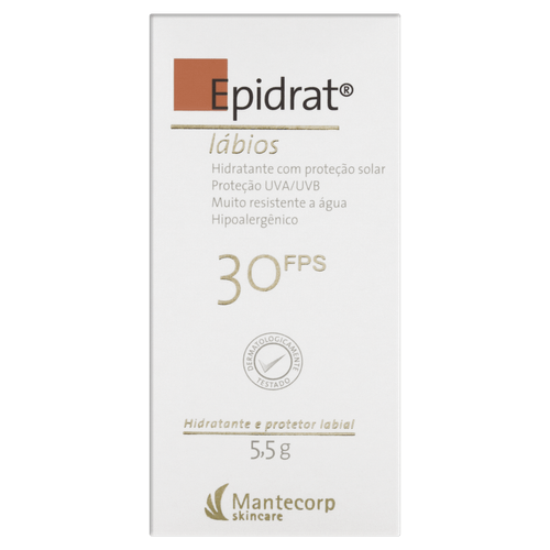 Hidratante e Protetor Labial FPS 30 Mantecorp Skincare Epidrat Caixa 5,5g