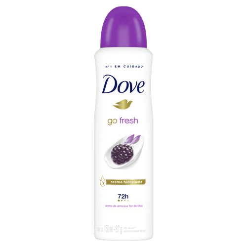 Antitranspirante Aerossol Amora e Flor de Lótus Dove Go Fresh 150ml Spray